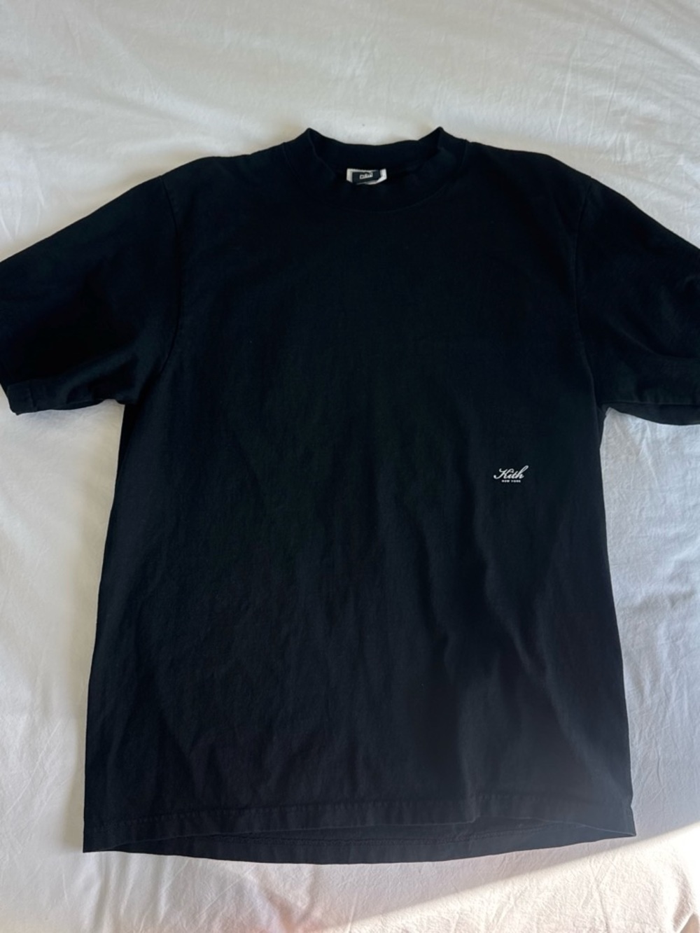 Kith Black Small Script Logo Short Sleeve Tee